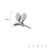 316L SURGICAL STEEL THREADLESS PUSH IN BUNNY RABBIT EAR CZ TOP PART